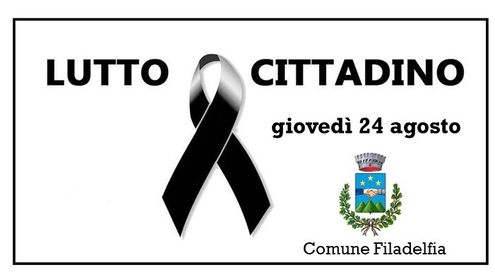 LUTTO CITTADINO - Proclamato il lutto cittadino per giovedì 24 agosto.