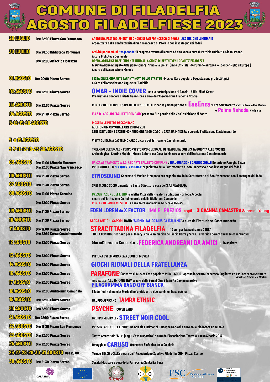 AGOSTO FILADELFIESE 2023 AGOSTO FILADELFIESE 2023